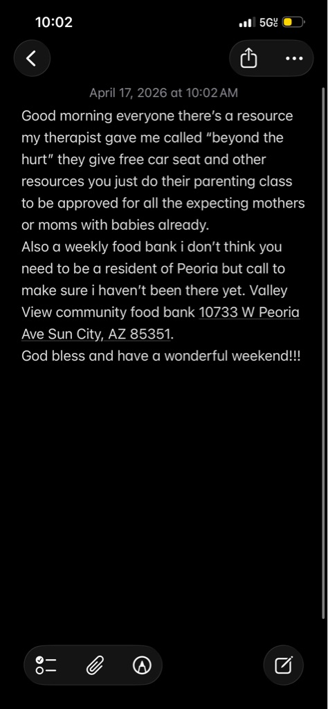 Free resources and food bank