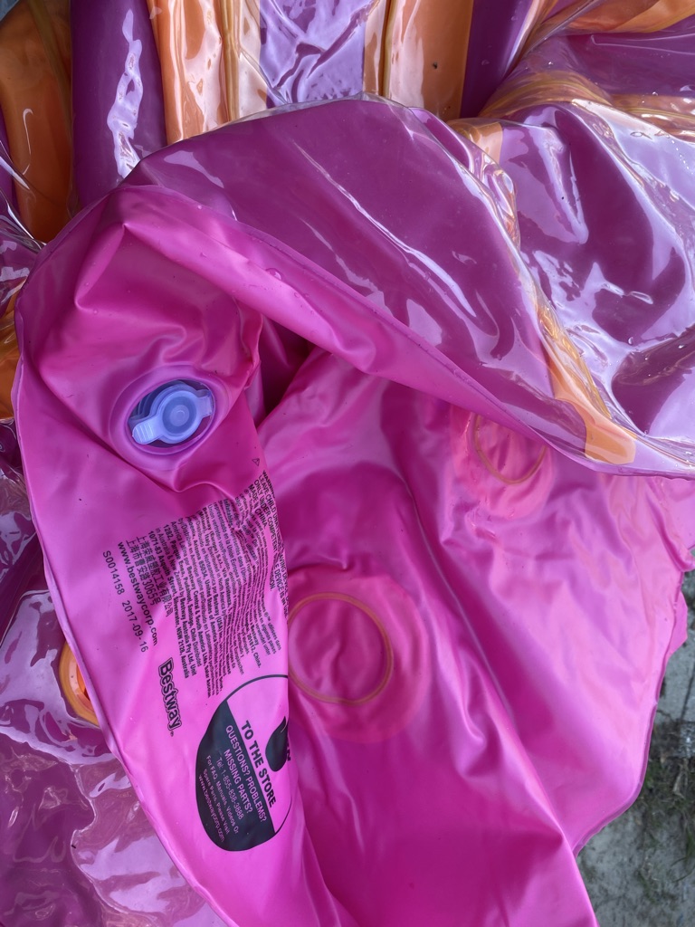 Free Large mattress type inflatable float with cupholders perfect condition