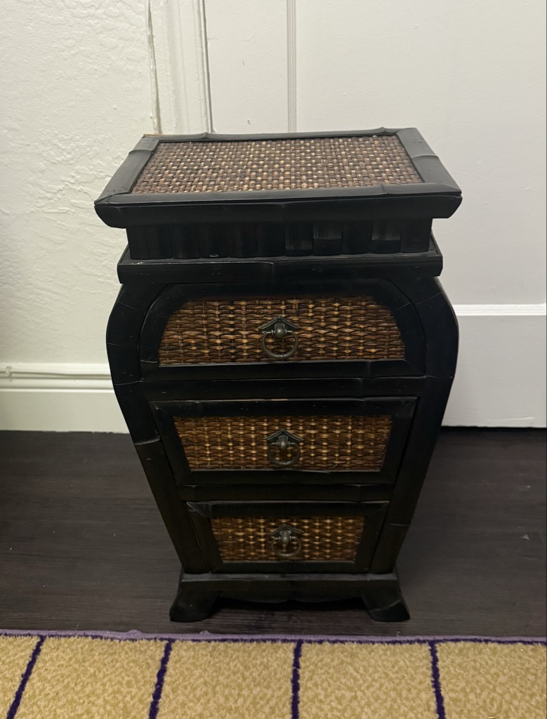 Free Vintage Rattan and wood side table