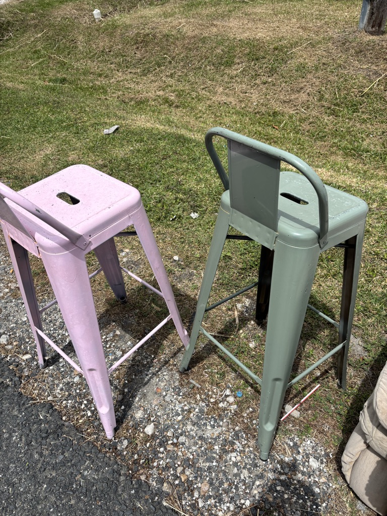 Free Recliner loveseat, barstool chairs, kids toys and Christmas lights