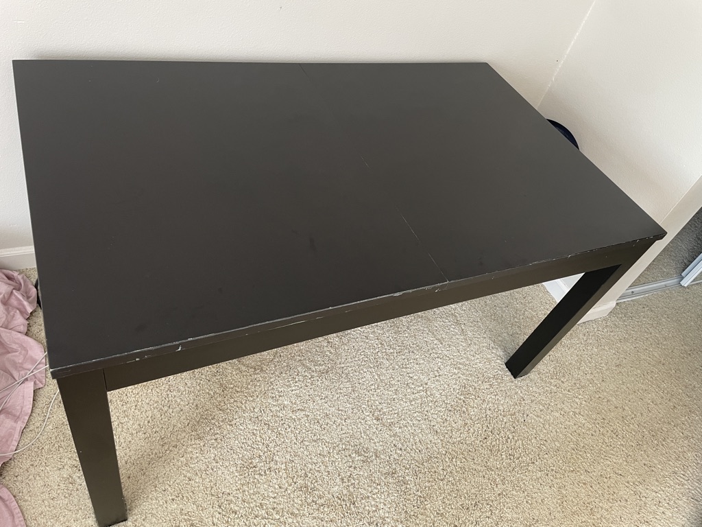 FREE Black Wood Dining Table / Desk - 55" x 33" (Must pick up by 7/16)