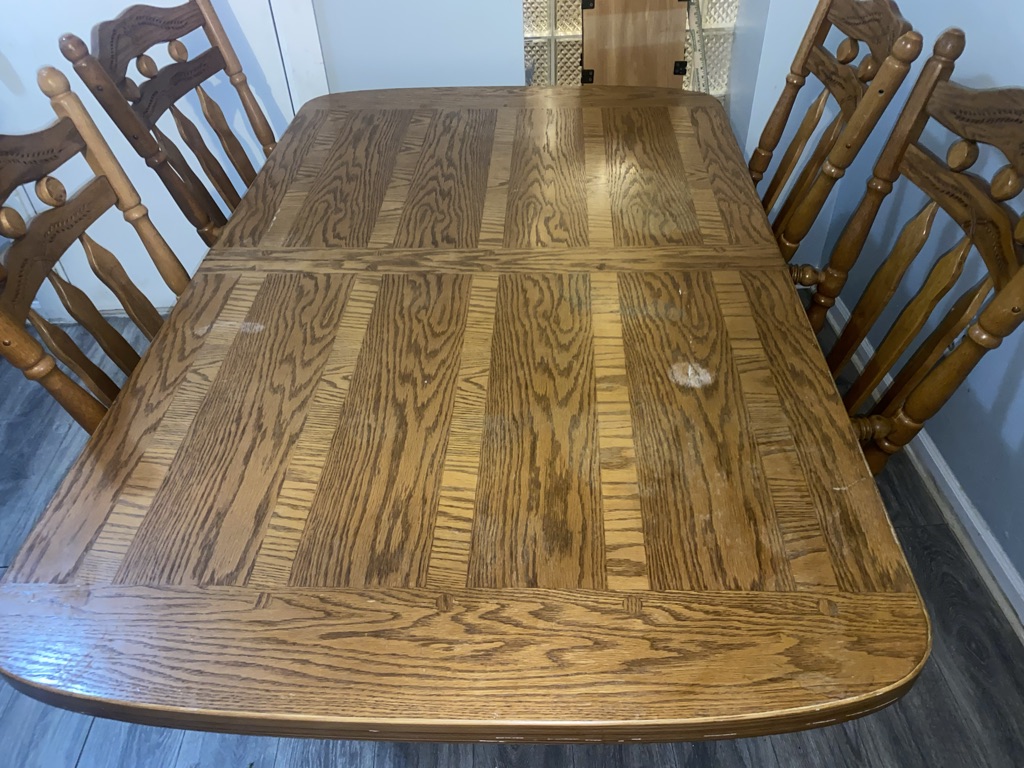 Free Family dining table with . Must be gone by 2/28