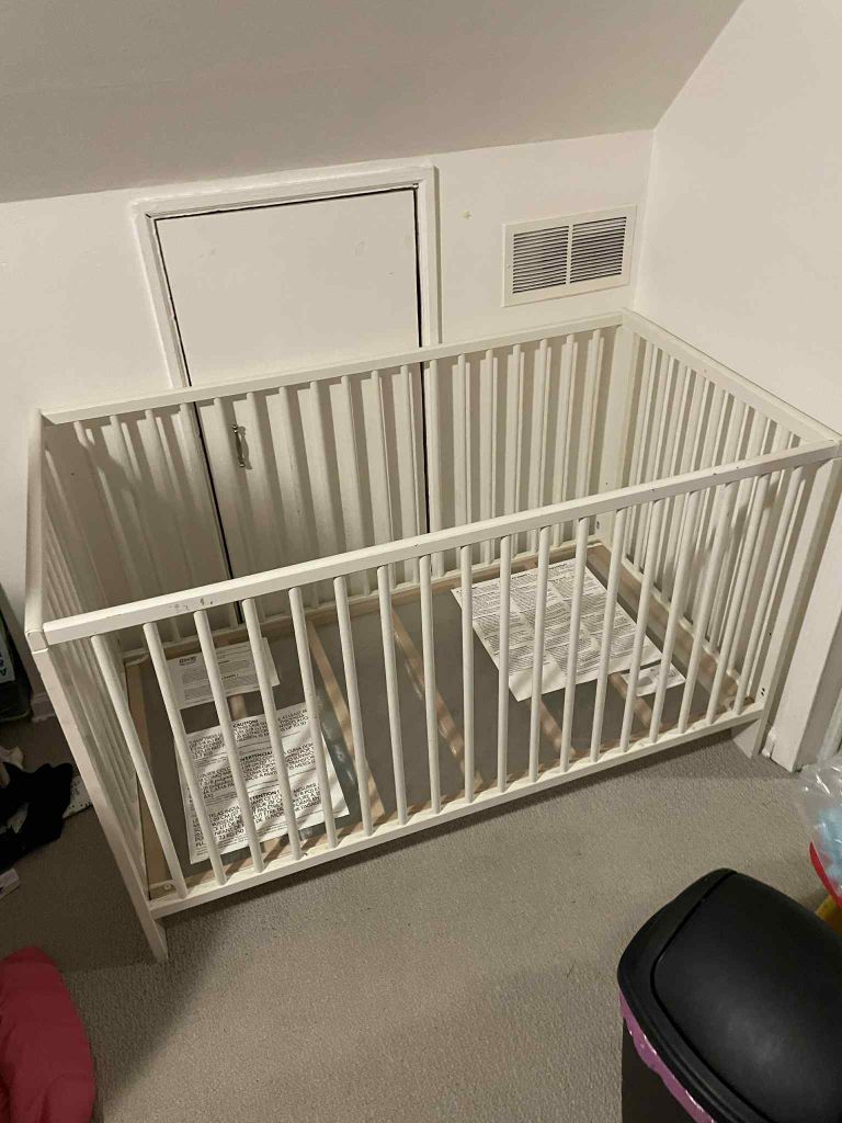 Free- Used Ikea Gulliver Crib w/ Toddler Rail