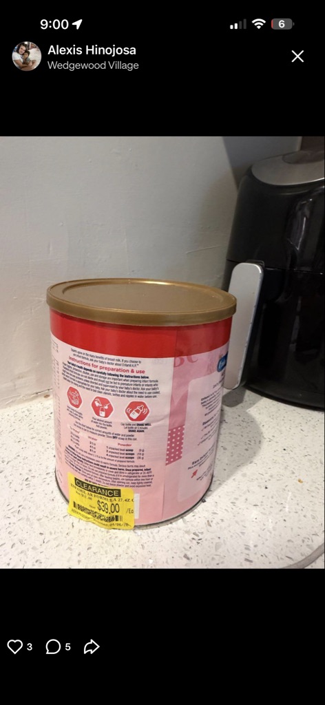 Free Used ONCE Big can Enfamil AR