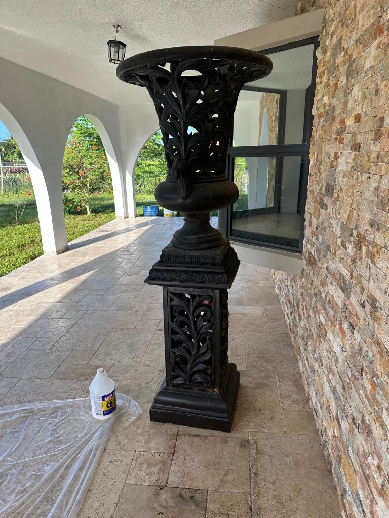 Free 2 huge wooden outdoor garden urns