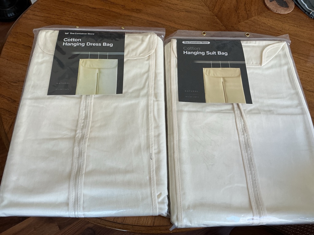 Free 2 closet bags, never even opened the packages, 2 lengths