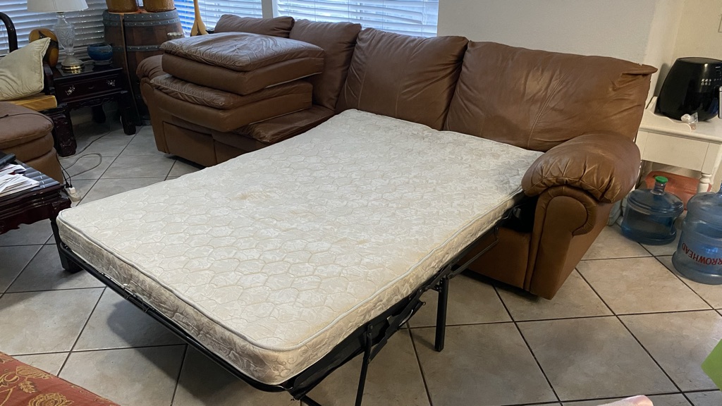 Free long sectional sofa with bed