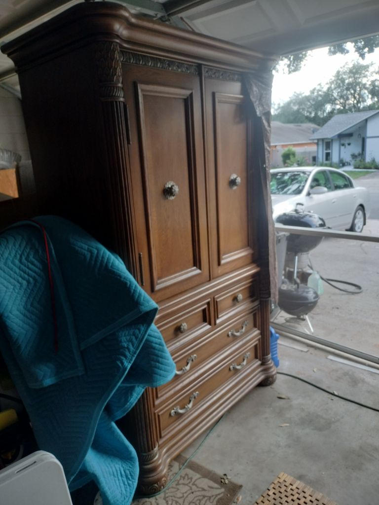 Free tommy Bahama tv armour with four dresser drawer lower half
