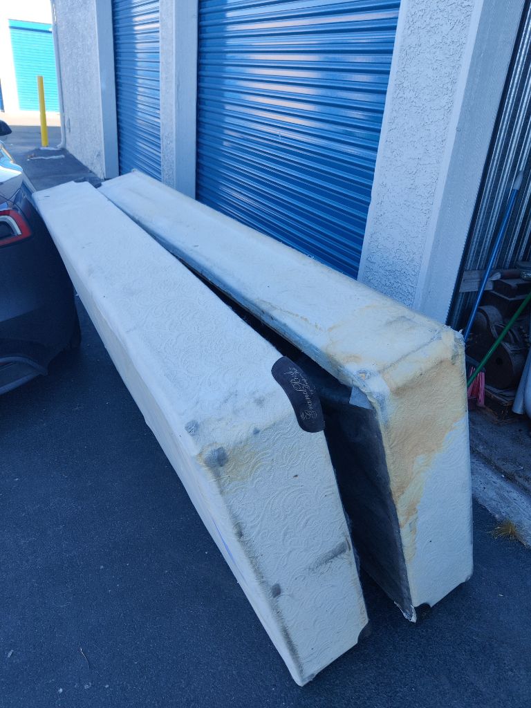 Free California king bed and box frames