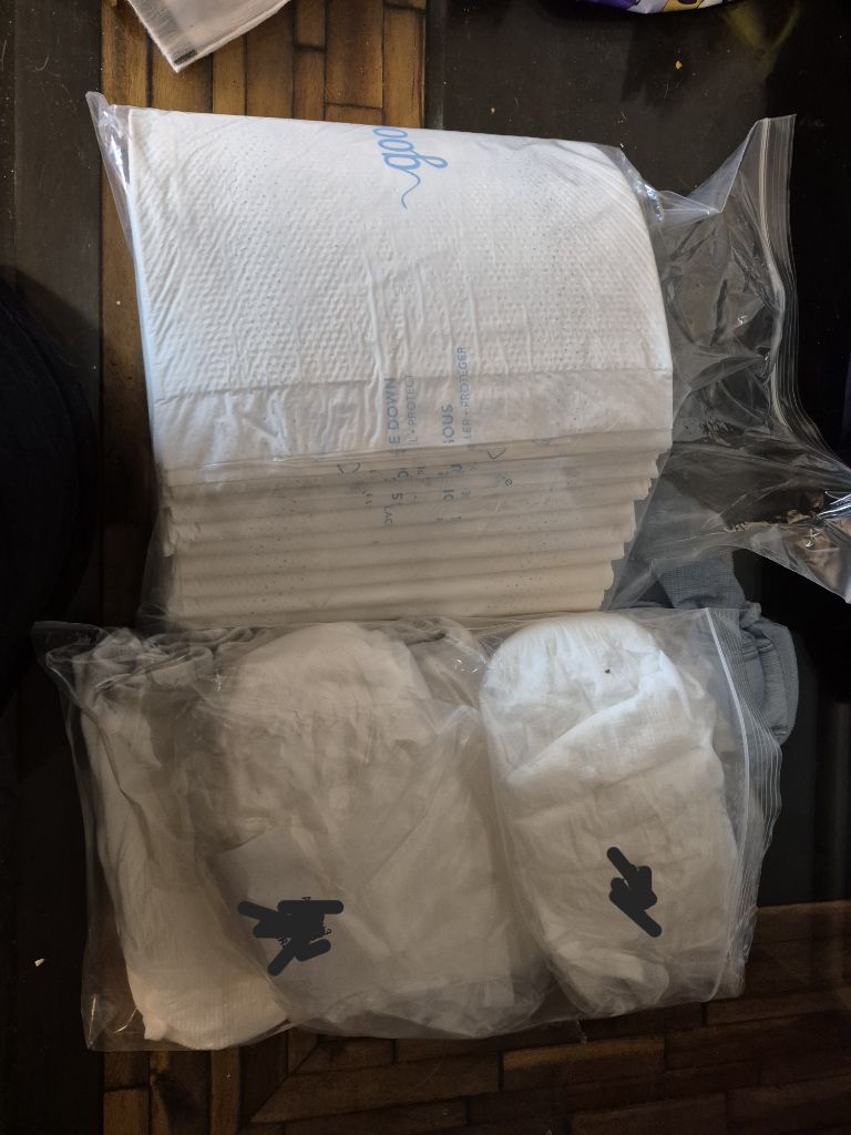 Free S/M goodnites and bed mats