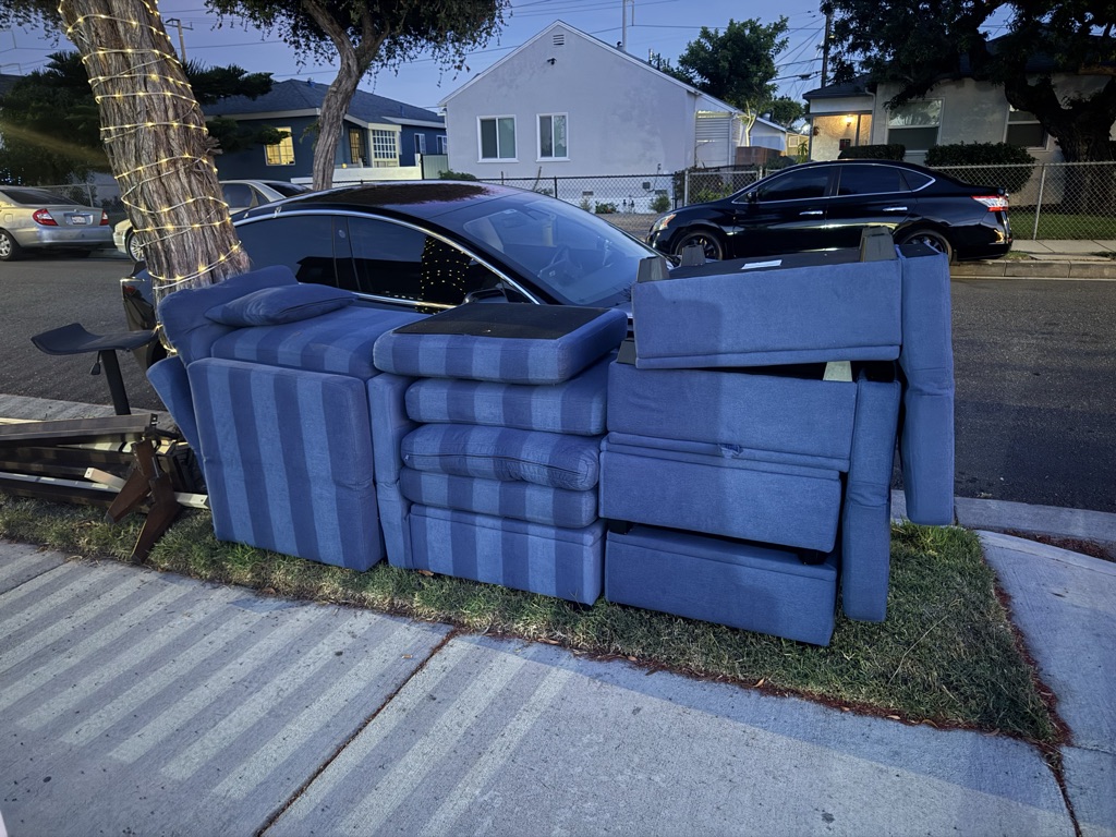Free blue section couch