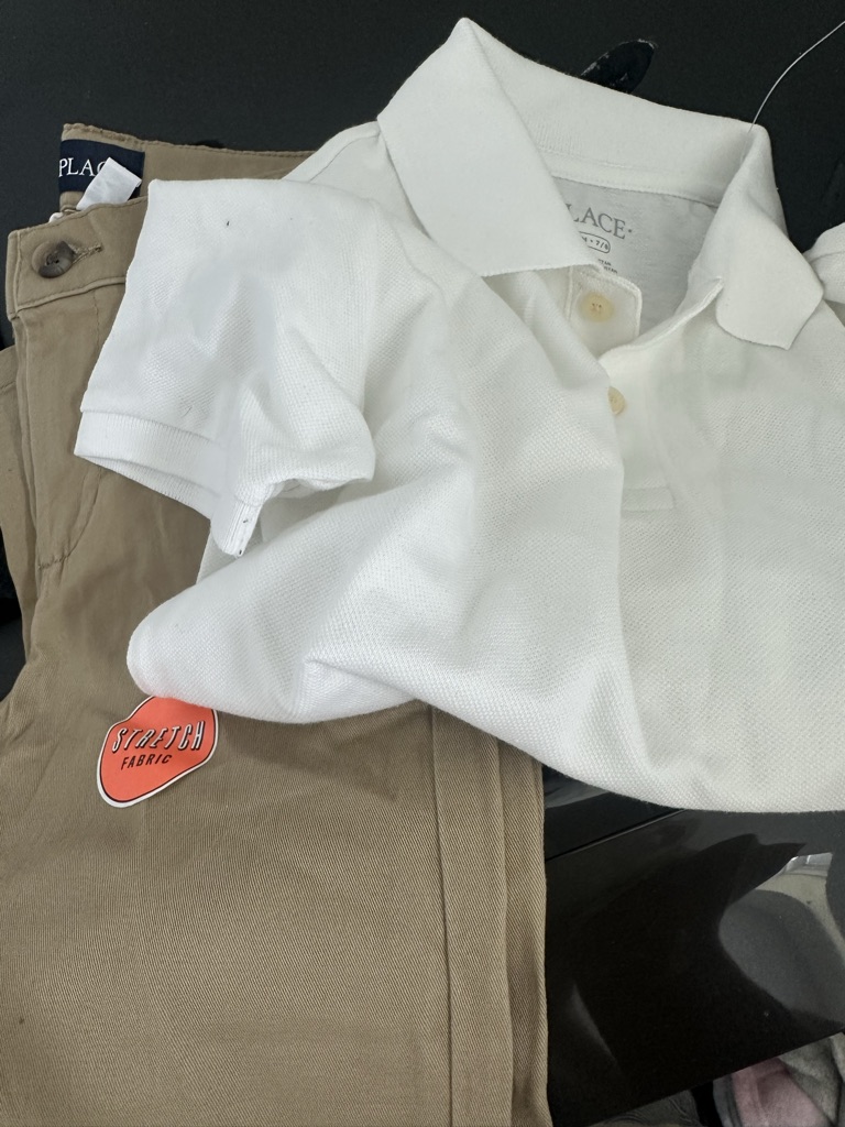 Free white uniform and kaki pants