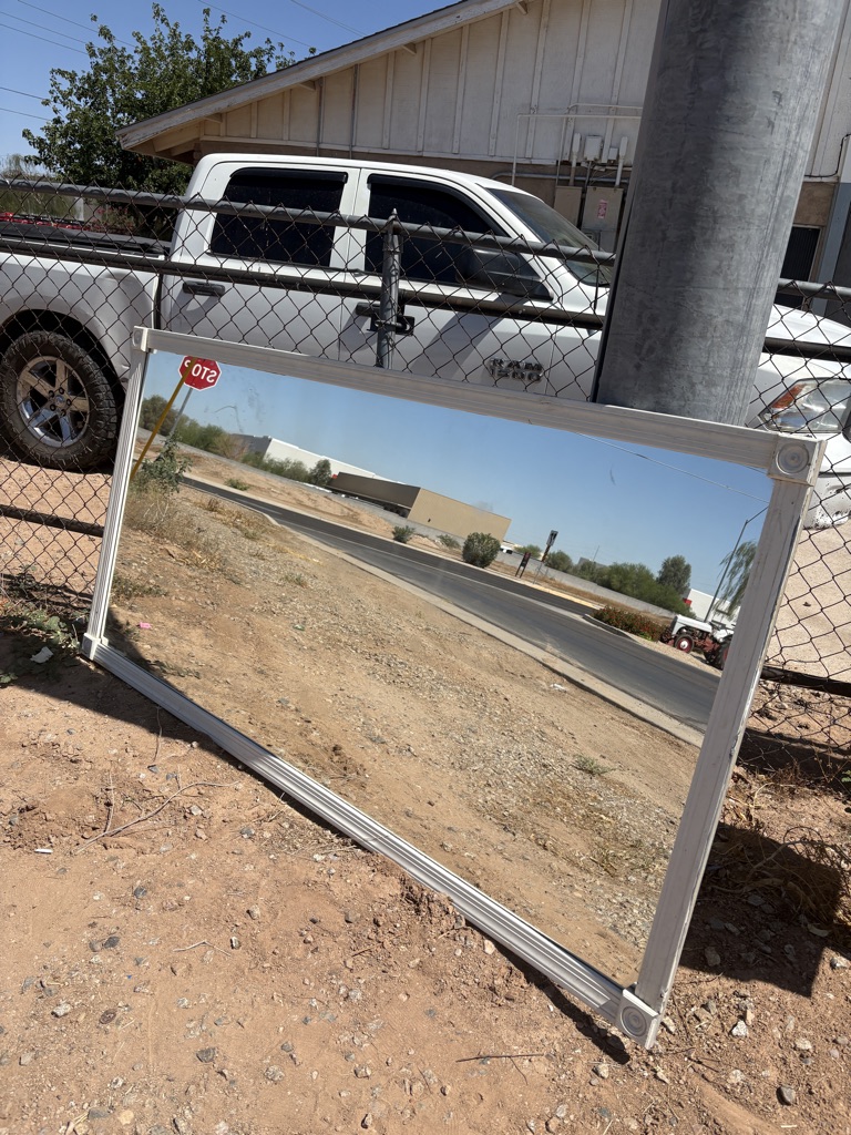 Free White restroom vanity mirror