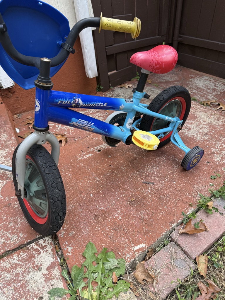 Free Paw patrol little kids blue bike