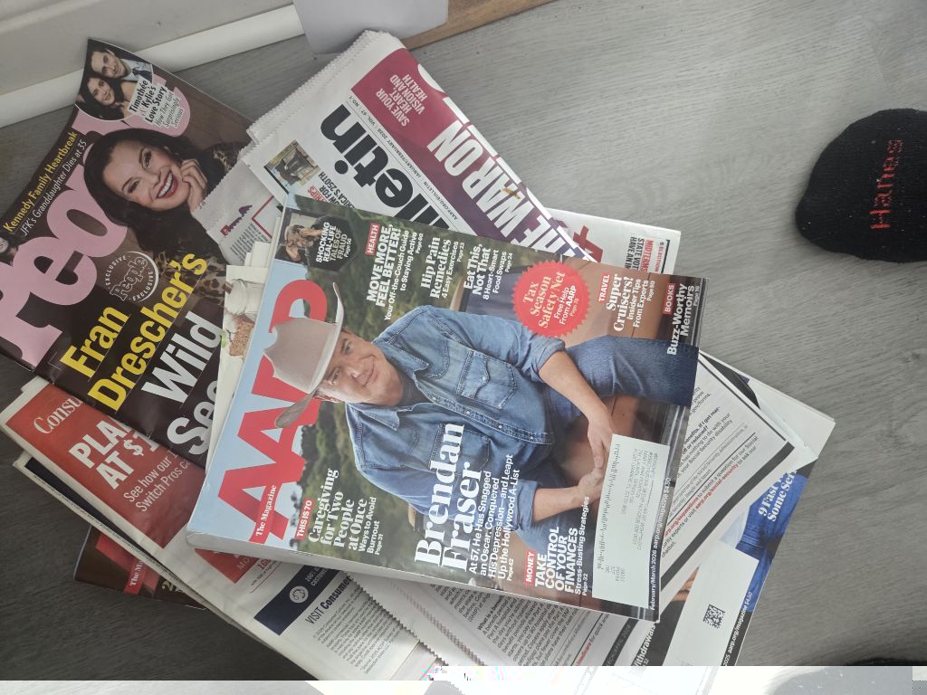 Free AARP magazines and egg cartons