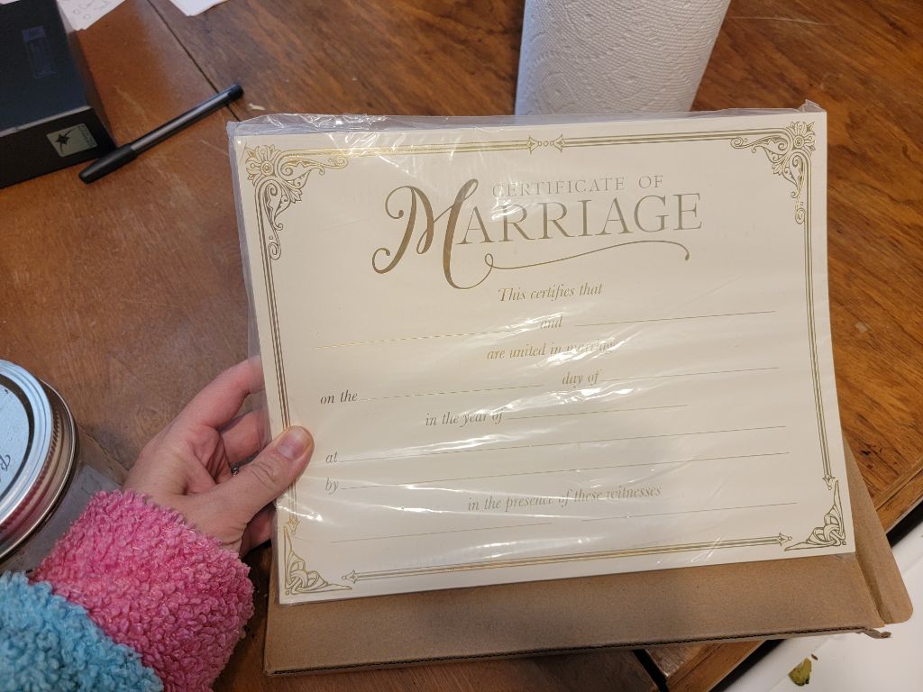 Free Big stack of blank marriage certificates