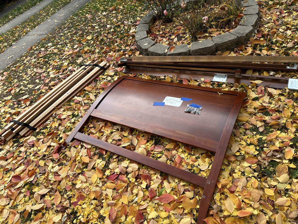 Free Wood Full Bed Frame + Headboard