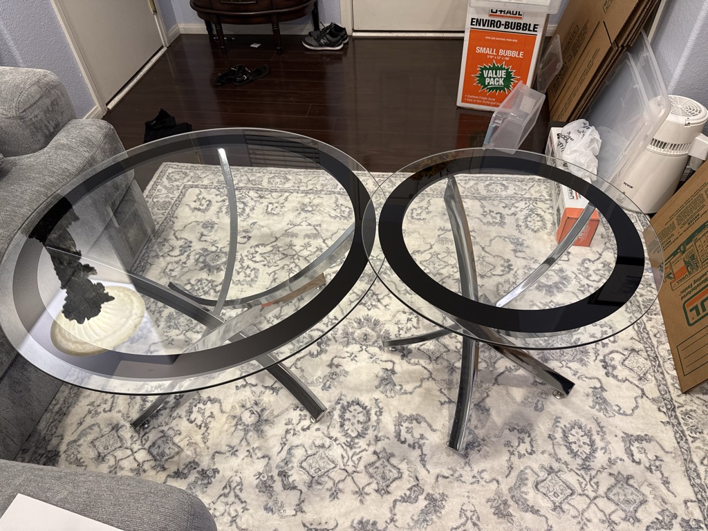 Free Glass Coffee Table & End Table Set