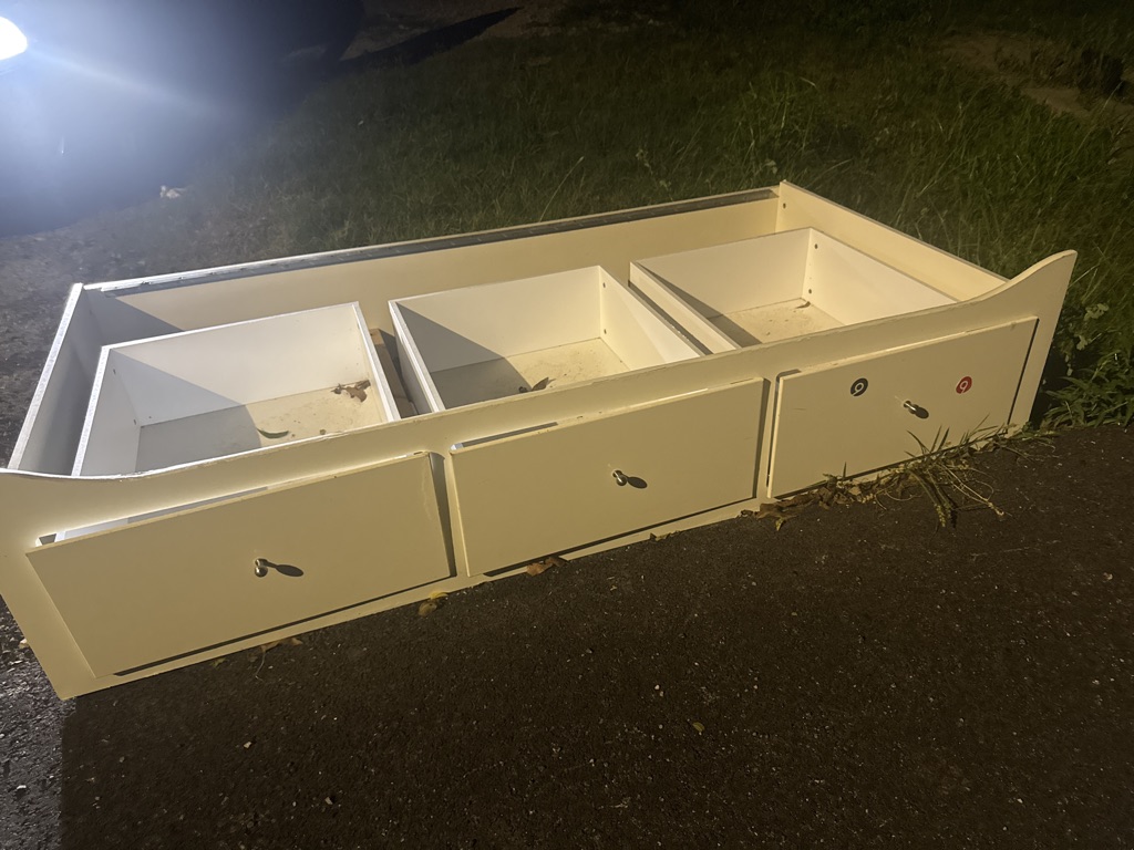 Free Full bed frame with drawers