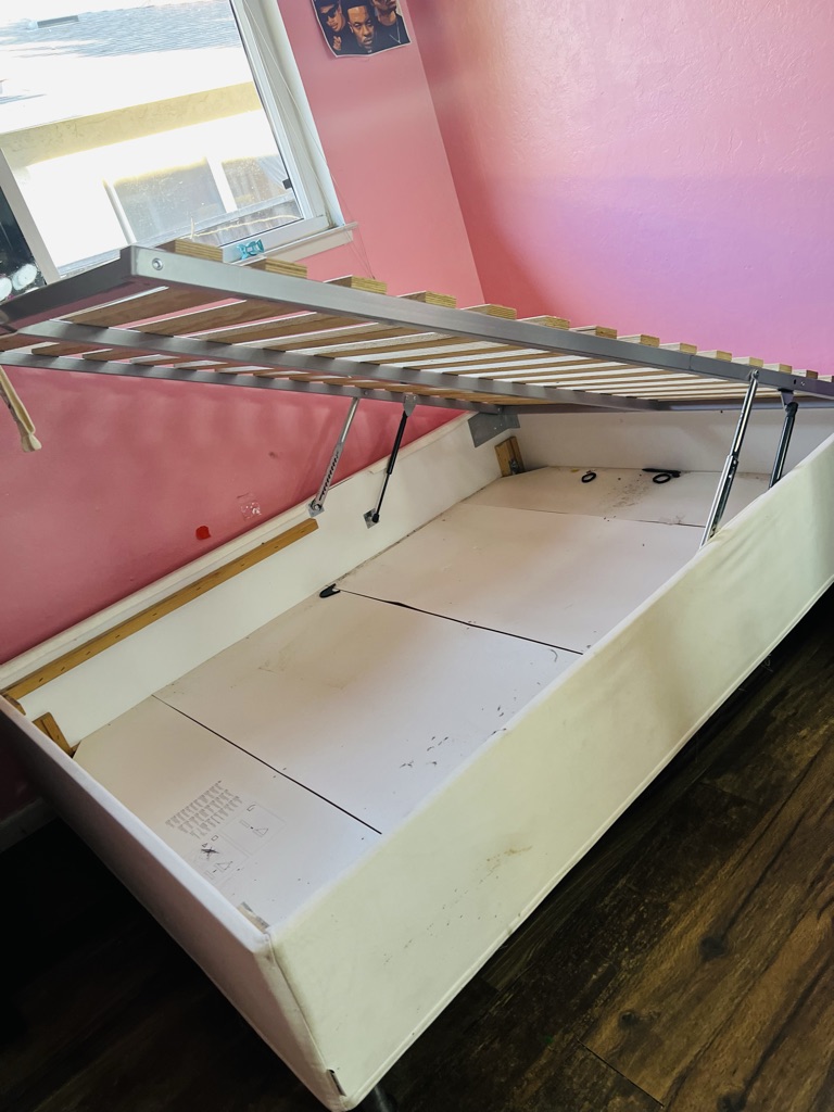 Free Full size bed frame + mattress