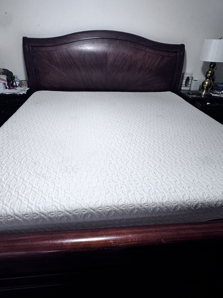Free Wood King size bed with mattress
