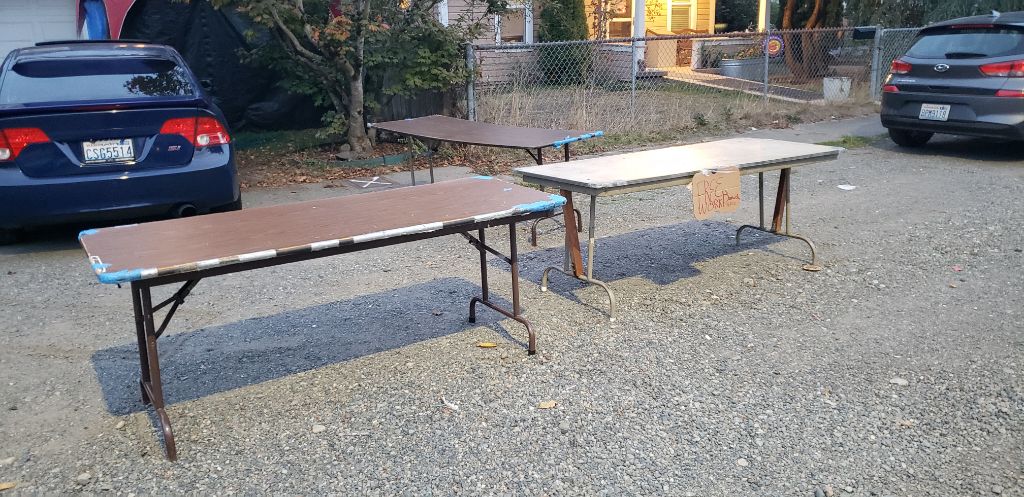 Free Work tables or yard sales partys
