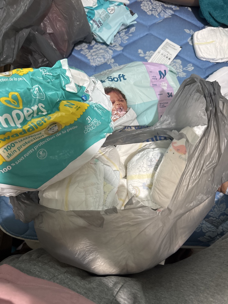 Free newborn diapers (pampers swaddles and up and up diapers