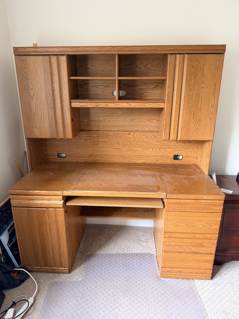 Free beautiful wood desk!