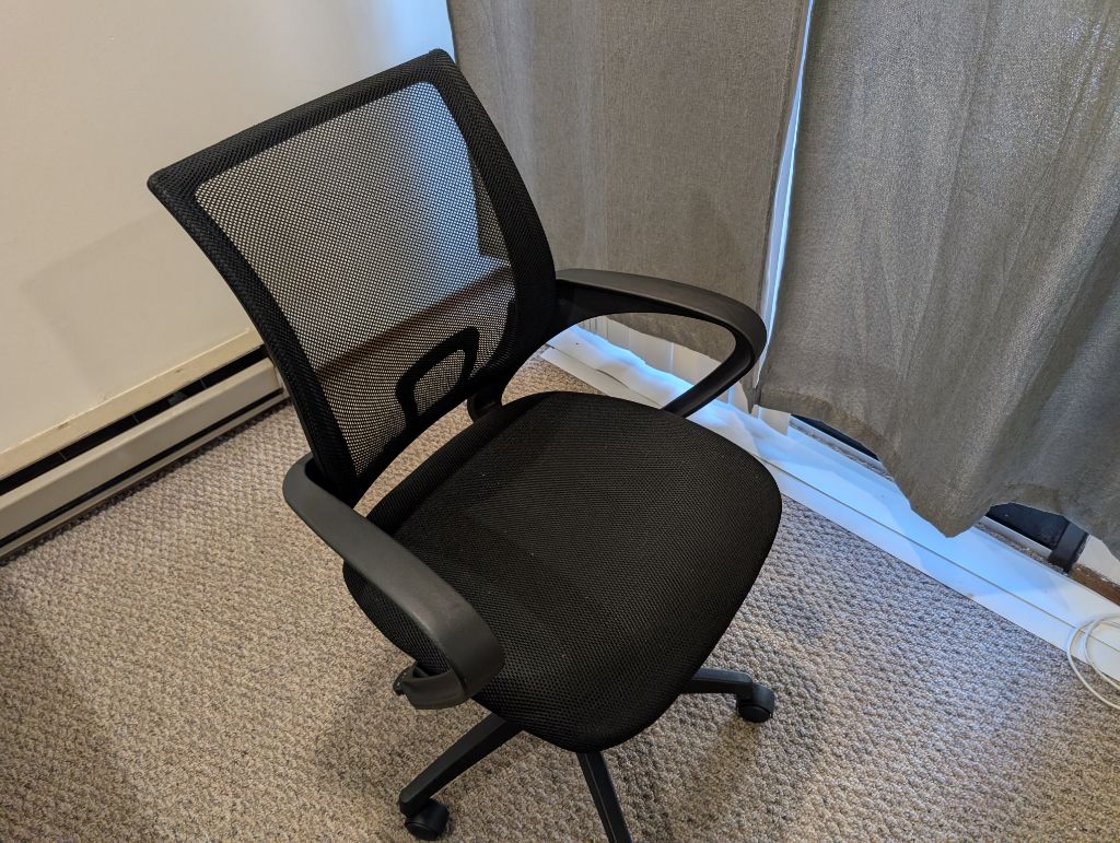 Free BestOffice Ergonomic Office Chair | Mid-Back Swivel Desk Chair | Dark Black