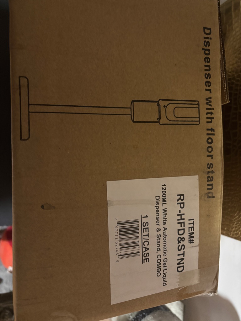 Free Retail style automatic soap dispenser with floor stand.