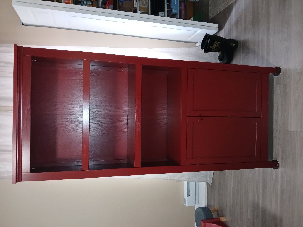 Free Cabinet, wooden shelf and side tabel. Same color