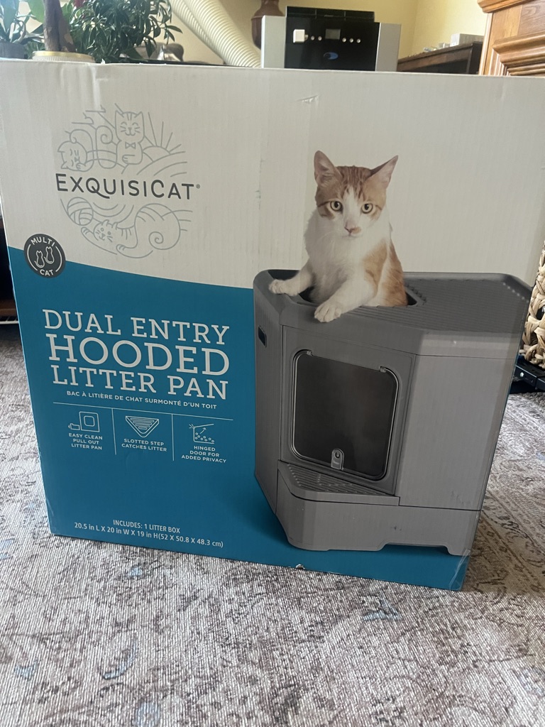 Free Dual Entry Hooded Litter Box