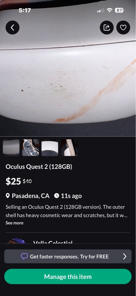 Free Oculus quest 2 (128gb)