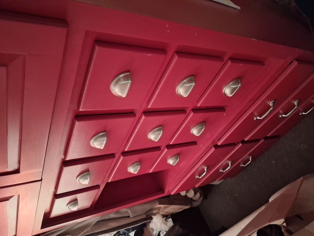 Free Large Red Custom Cabinet. Excellent Craftsmanship!