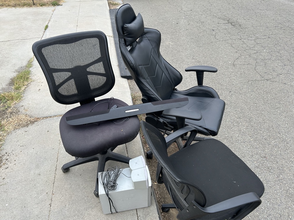 Free Desk Chairs and Sound Equipment