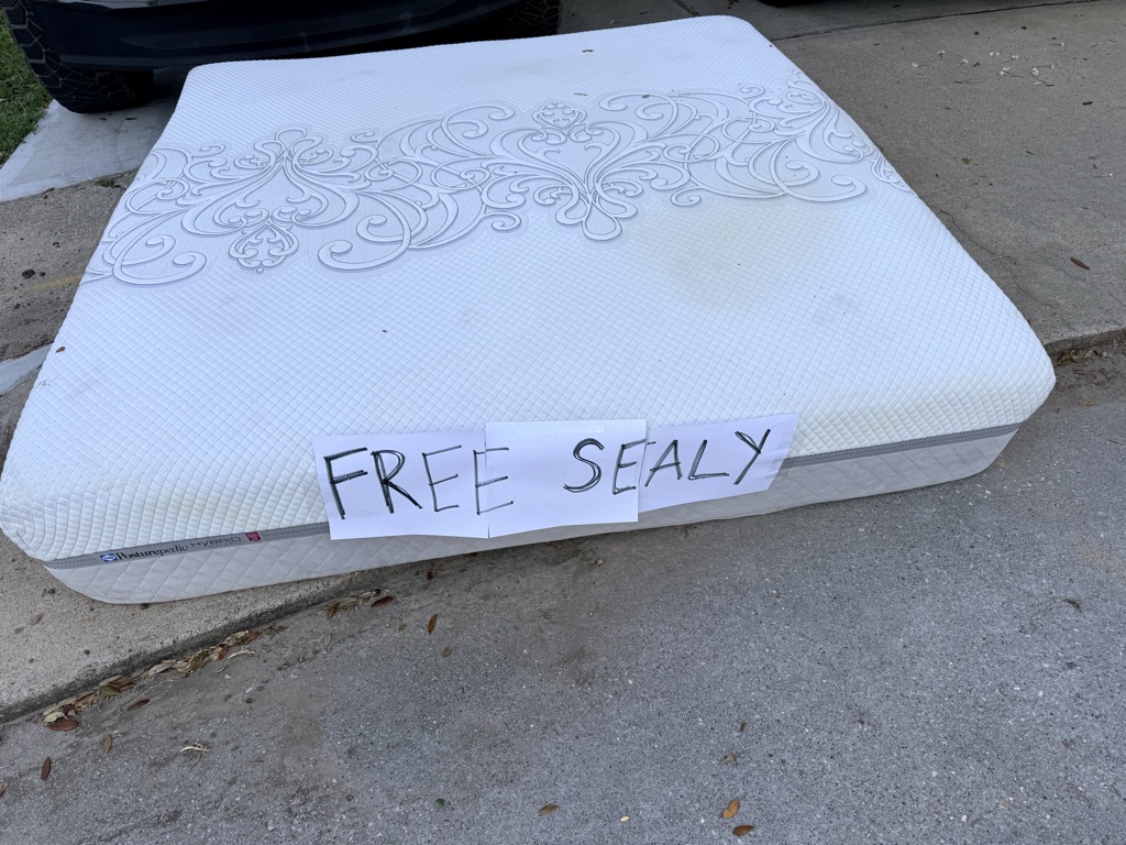 Free king Sealy Posturepedic mattress