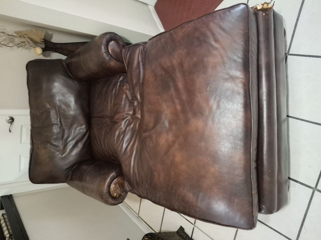 Free Brown leather chaise