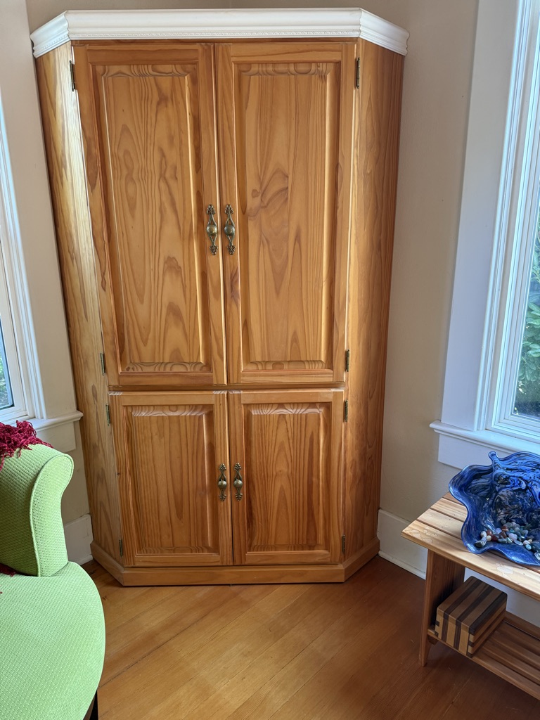 Free Solid Pine Corner Cabinet
