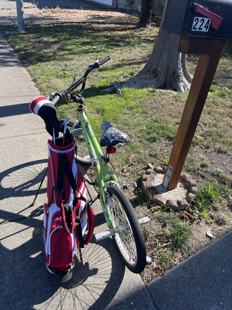 Free Kids bicycles and golf clubs