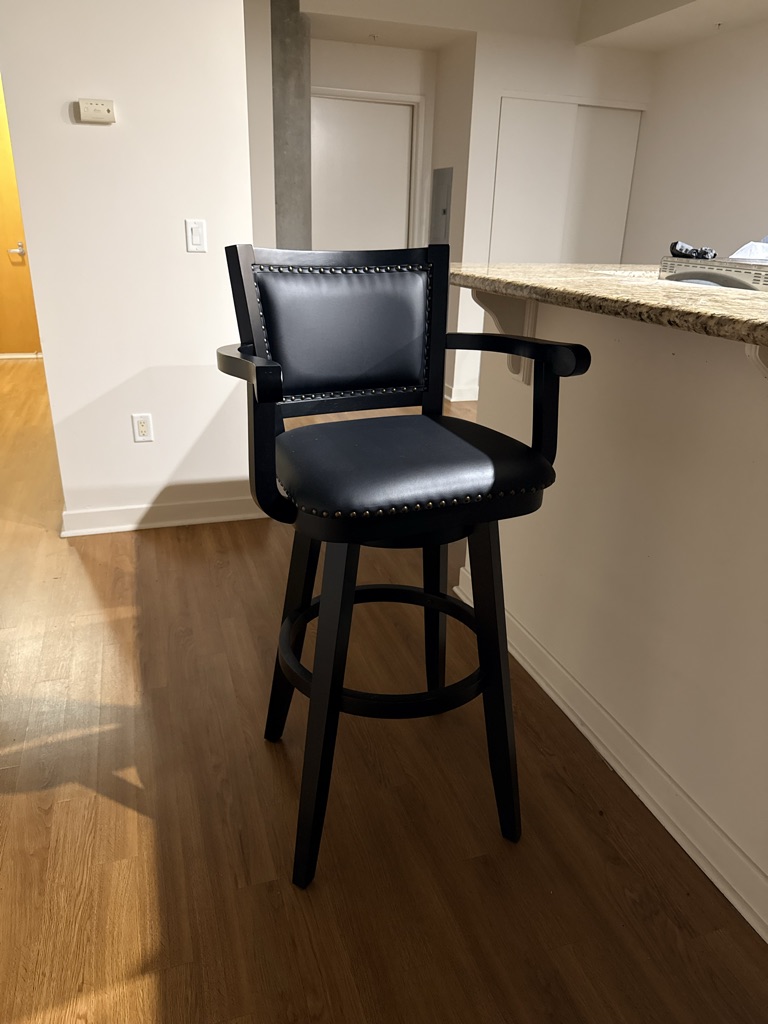 Free Two Extra Tall Bar Stools, 34" seat height with Arms