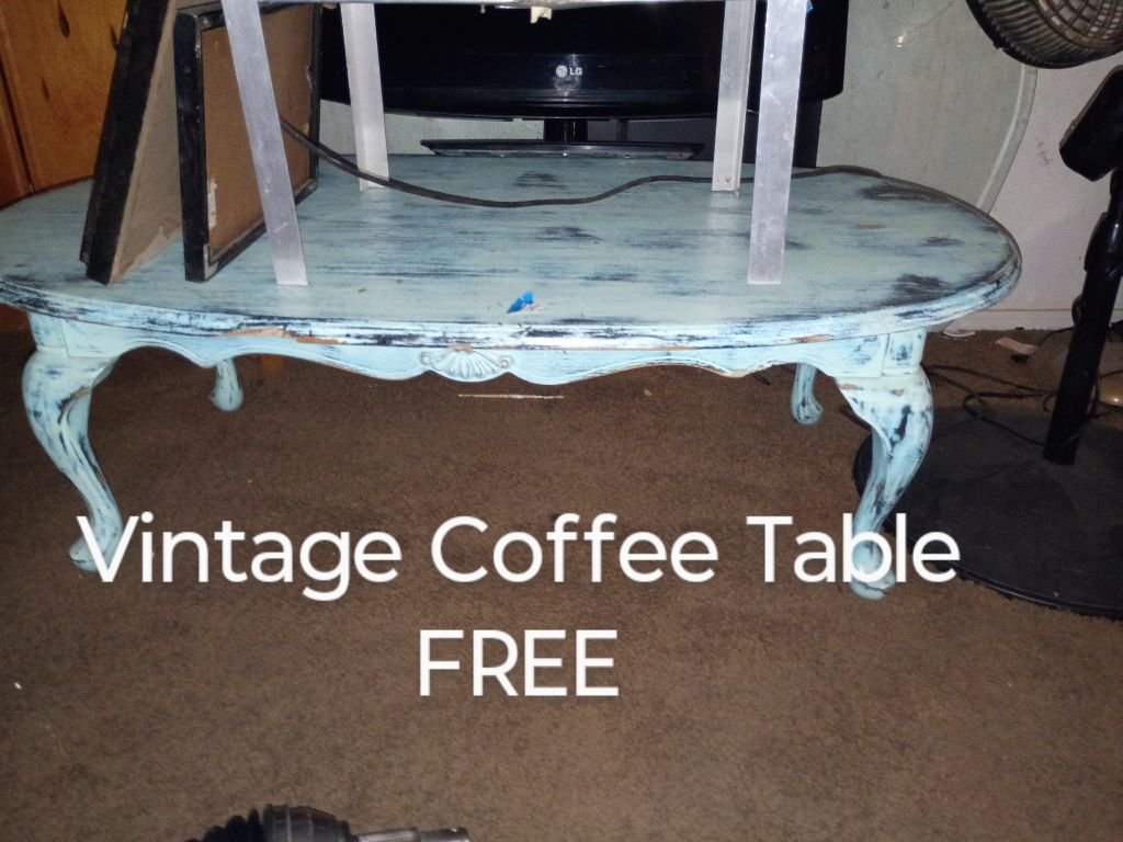 Free 3 glass entertainment center or and vintage coffee table