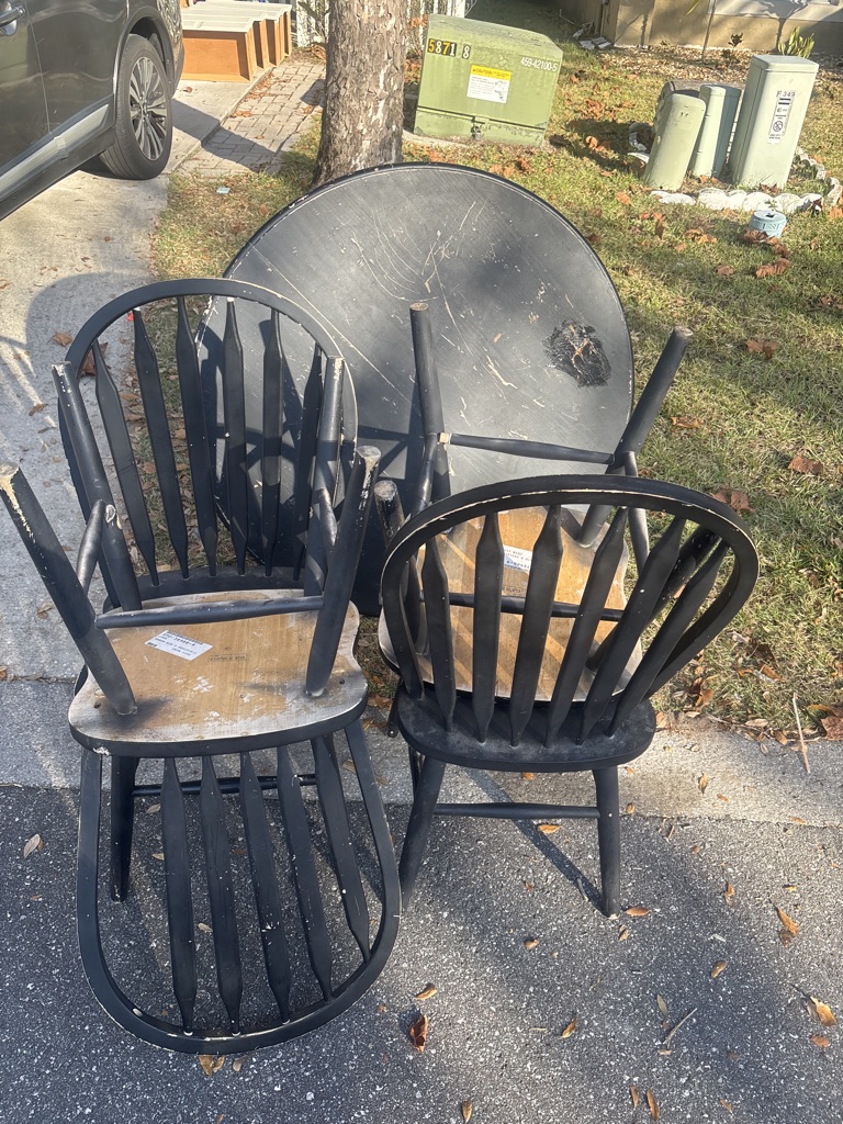 Free Table and 4 chairs needs a lot of work