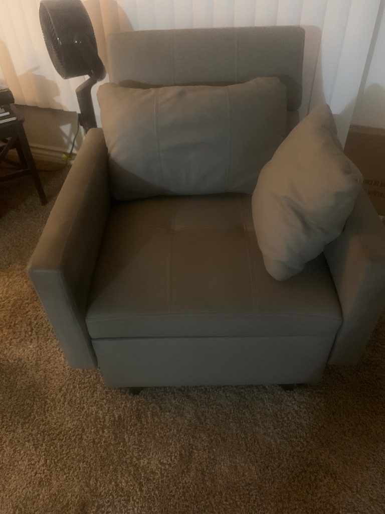 Free Convertible pullout single chair bed