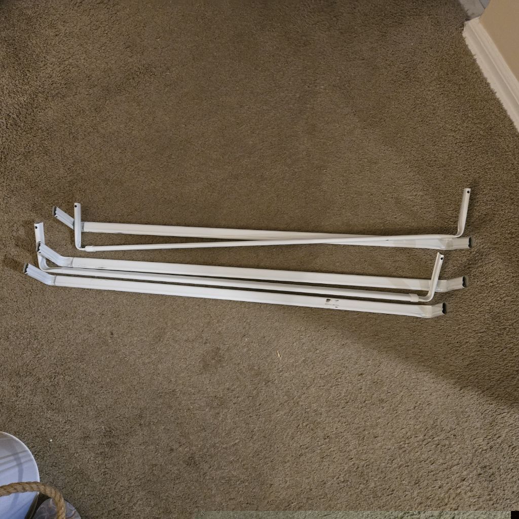 Free 5 curtain rods no brackets
