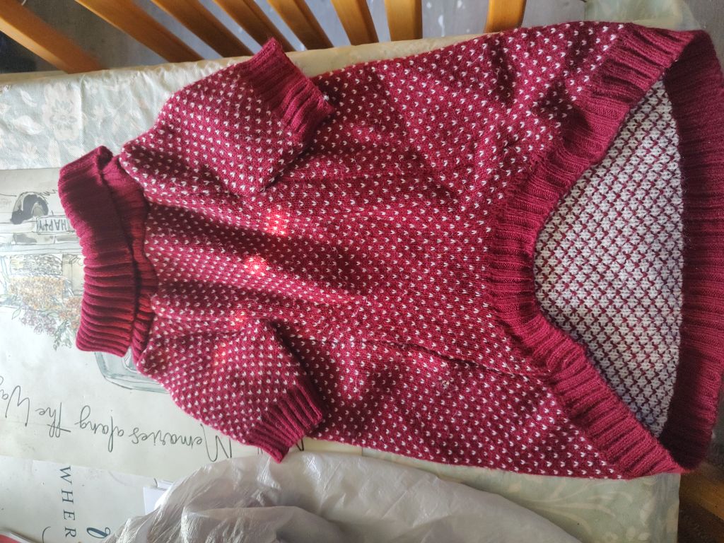 Free Medium size dog sweater.