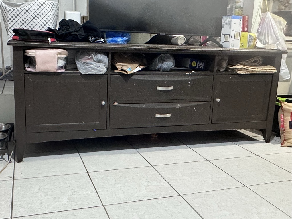 Free Long brown table with storage space