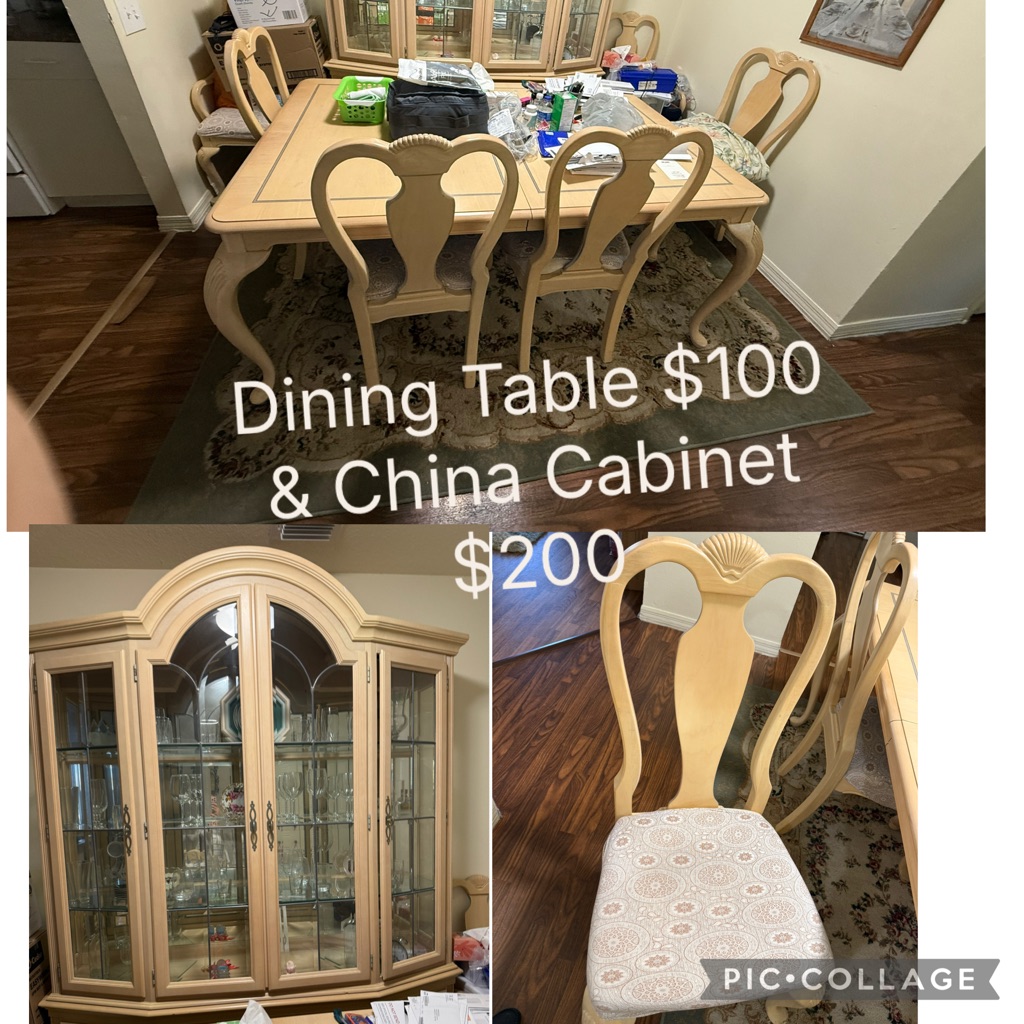 Free China cabinet & table