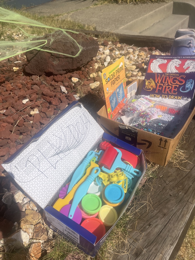 Free Kids things- play doh, rollerskates, masks etc