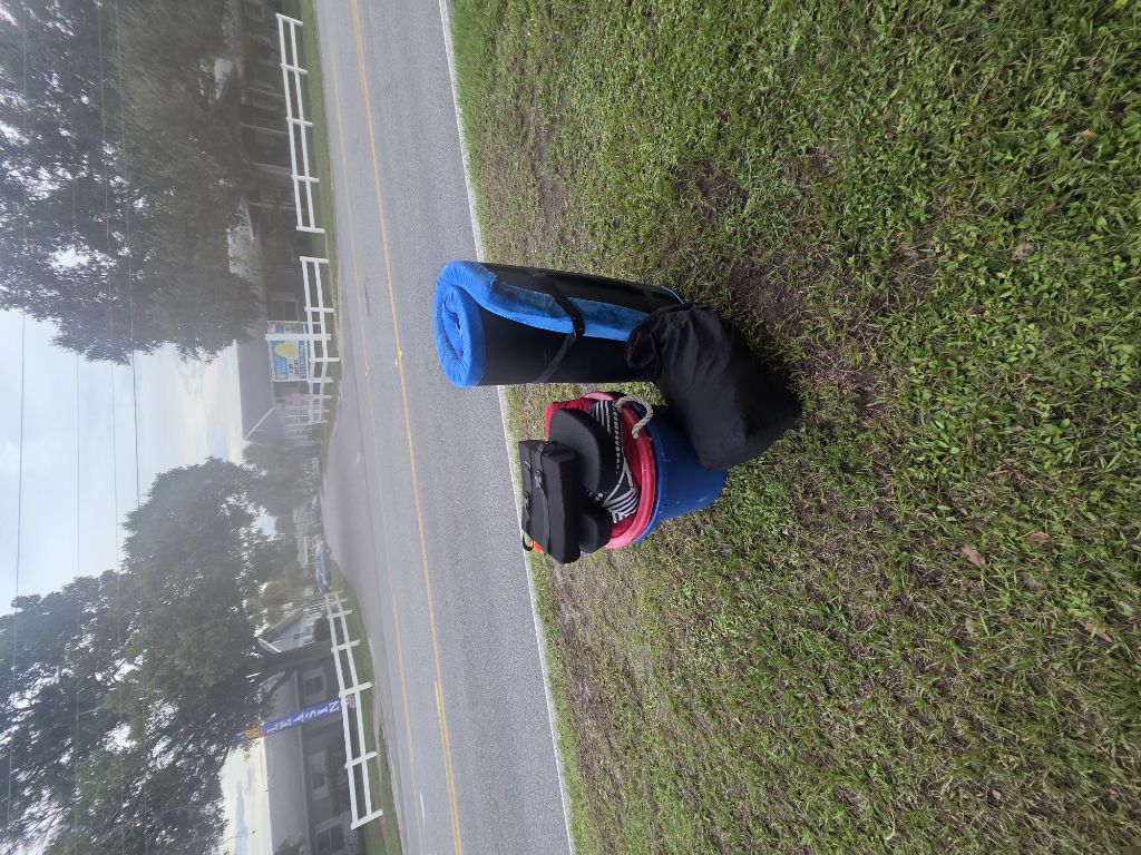 Free Camping matress, baskets, comforters, full face goggles, a bag of cheer equipment
