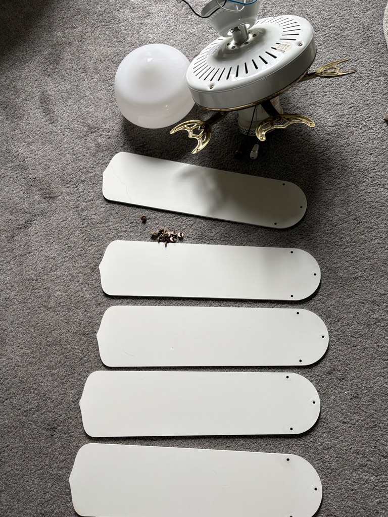Free White Ceiling Fan with light
